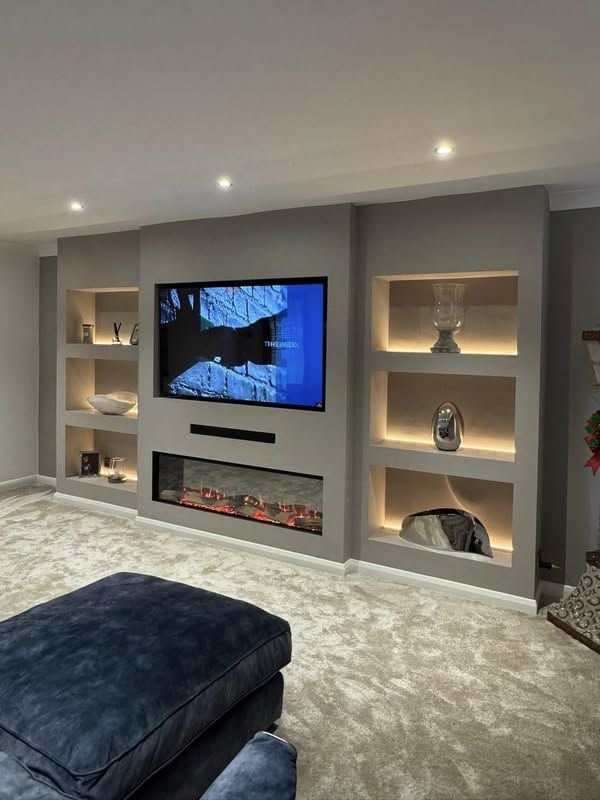 Floating Shelf Run — Bespoke Design, an example of our bespoke media wall work