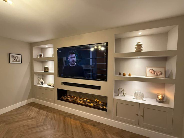 Micro-Cement Finish — Panel System, an example of our bespoke media wall work